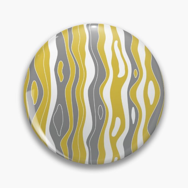 Item preview, Abstract, waves, lines, mustard yellow, grey, white pattern designed and sold by Svitac.