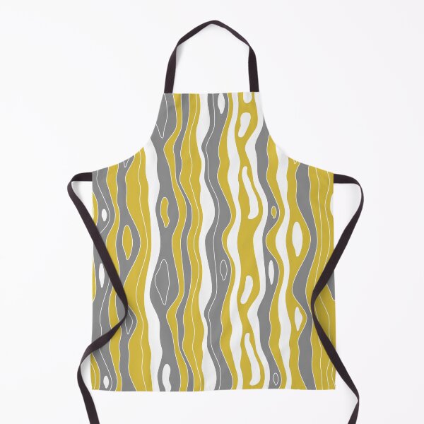 Item preview, Abstract, waves, lines, mustard yellow, grey, white pattern designed and sold by Svitac.