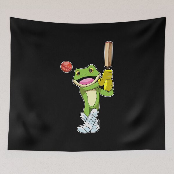Item preview, Frog at Cricket with Cricket bat designed and sold by Snabdesign84.