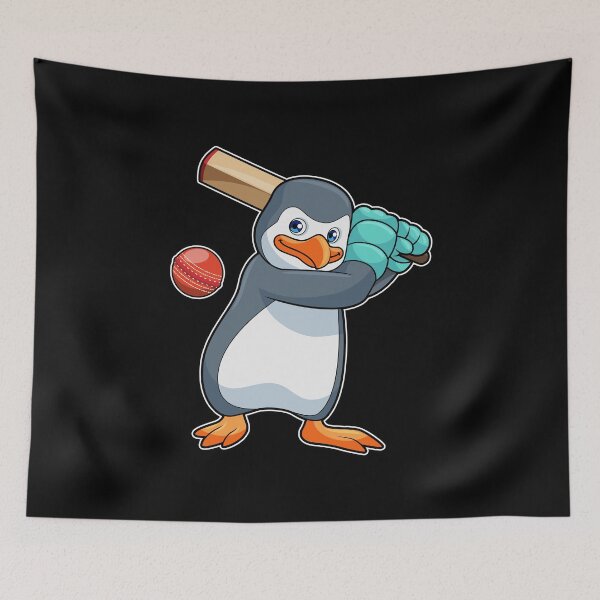 Item preview, Penguin at Cricket with Cricket bat designed and sold by Snabdesign84.