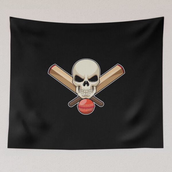 Item preview, Skull at Cricket with Cricket bat designed and sold by Snabdesign84.