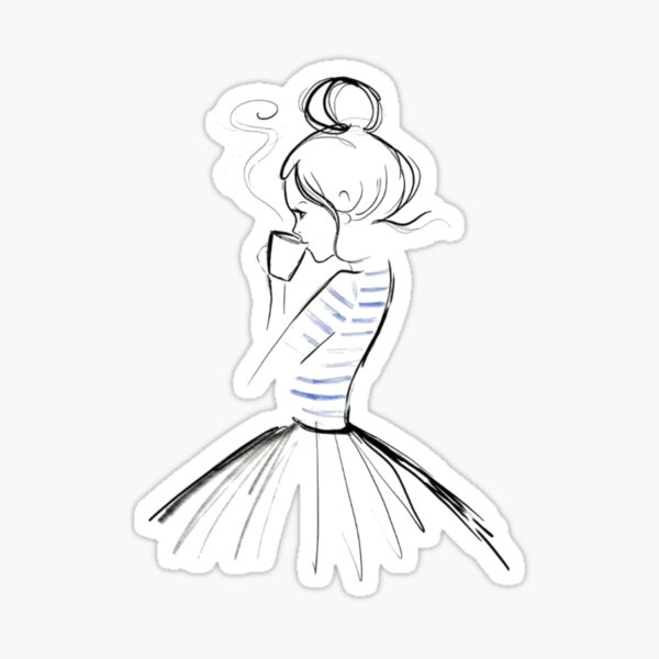 Item preview, Cute girl drinking coffee designed and sold by CoolAR.