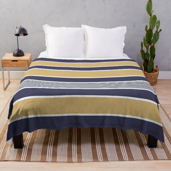 Item preview, Horizontal stripes, navy blue, ochre, white designed and sold by Svitac.