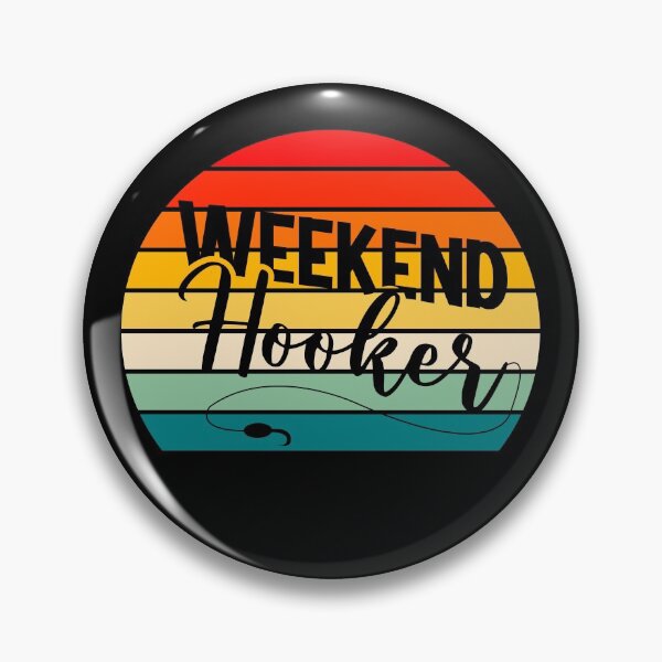 Item preview, Weekend Hooker Retro Sunset Funny Fishing designed and sold by ZiesMerch.