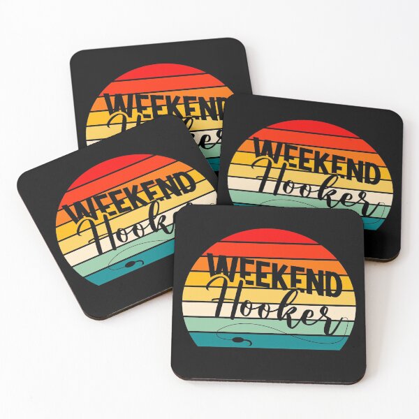 Item preview, Weekend Hooker Retro Sunset Funny Fishing designed and sold by ZiesMerch.