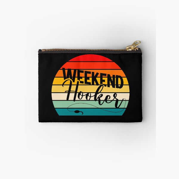 Item preview, Weekend Hooker Retro Sunset Funny Fishing designed and sold by ZiesMerch.