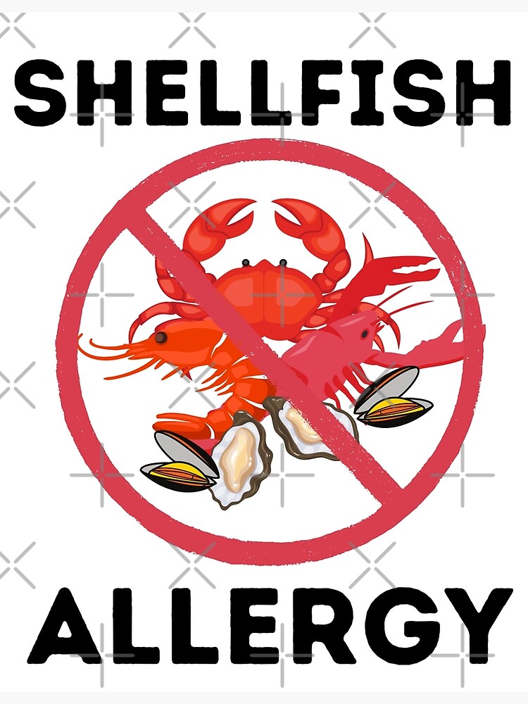 "No Shellfish ! Allergy Awareness Design " Poster for Sale by JosTees96