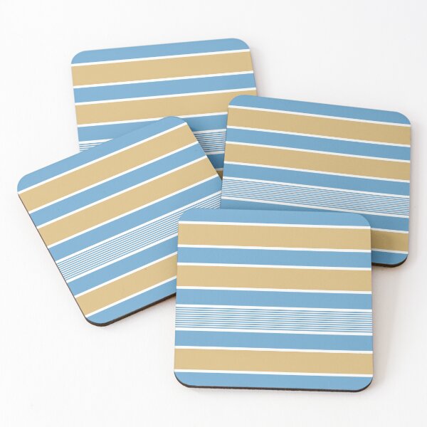Artikelvorschau, Horizontal stripes, pastel blue, ochre, white entworfen und verkauft von Svitac.