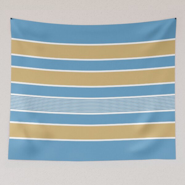 Aperçu de l'œuvre Horizontal stripes, pastel blue, ochre, white créée et vendue par Svitac.