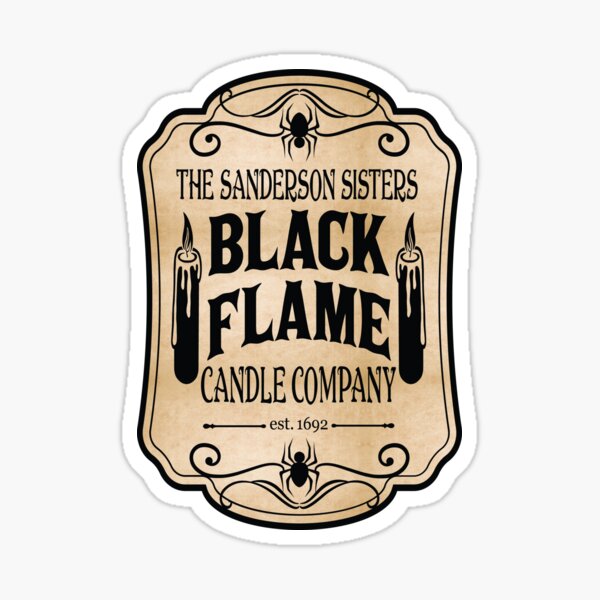 "Vintage Sanderson Sisters Black Flame Candle Company" Sticker for Sale