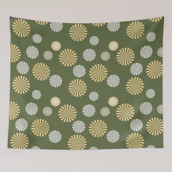 Aperçu de l'œuvre Abstract, simple, ornamental, olive green, ochre, white pattern créée et vendue par Svitac.