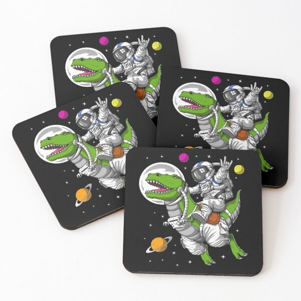 Item preview, Space Astronaut Riding T-Rex Dinosaur designed and sold by underheaven.