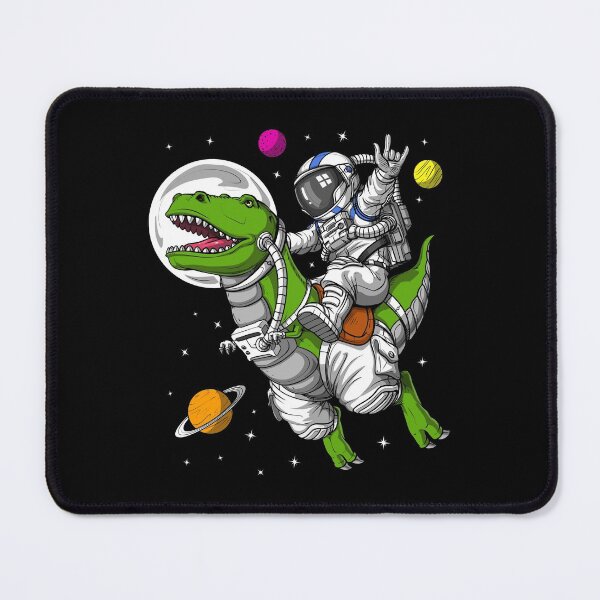 Item preview, Space Astronaut Riding T-Rex Dinosaur designed and sold by underheaven.