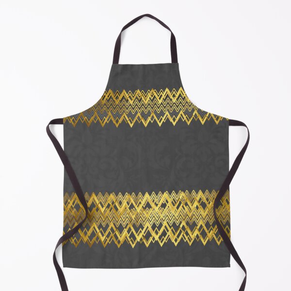 Item preview, Horizontal, elegant, modern, gold zig zag lines, grey pattern designed and sold by Svitac.
