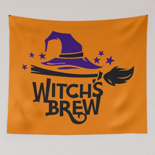 Item preview, Halloween Witches Broom and Hat Brew designed and sold by Pink-Lotus.