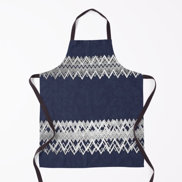 Item preview, Horizontal, elegant, modern, silver zig zag lines, navy blue pattern designed and sold by Svitac.