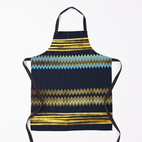 Item preview, Horizontal, elegant, modern, gold zig zag lines, navy blue, turquoise designed and sold by Svitac.
