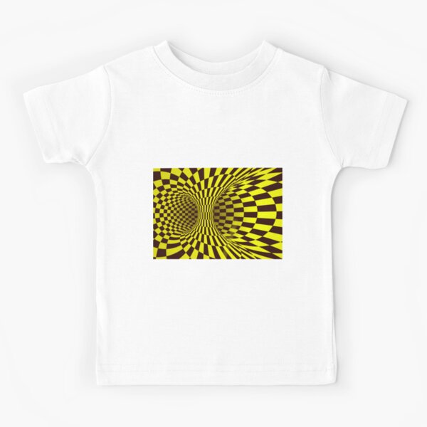 Yellow Trippy optical illusion Kids T-Shirt