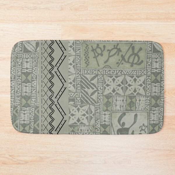 Item preview, Contemporary Hawaiian Tapa Border in Sage Green designed and sold by J Marielle Designs.