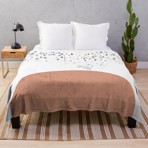 Item preview, Abstract Sunset Landscape Flying Birds Teracotta designed and sold by Inogitna Designs.