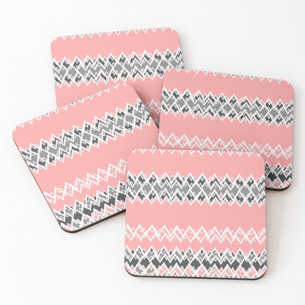 Item preview, Horizontal, elegant, modern, white, grey zig zag lines, pastel blush, pastel pink designed and sold by Svitac.