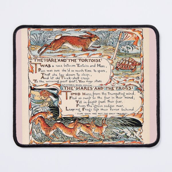 Item preview, HARE AND TURTLE / HARES AND FROGS  Art Nouveau Aesop Fables designed and sold by BulganLumini.