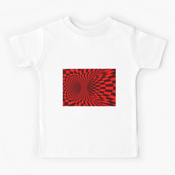 Red Trippy optical illusion Kids T-Shirt