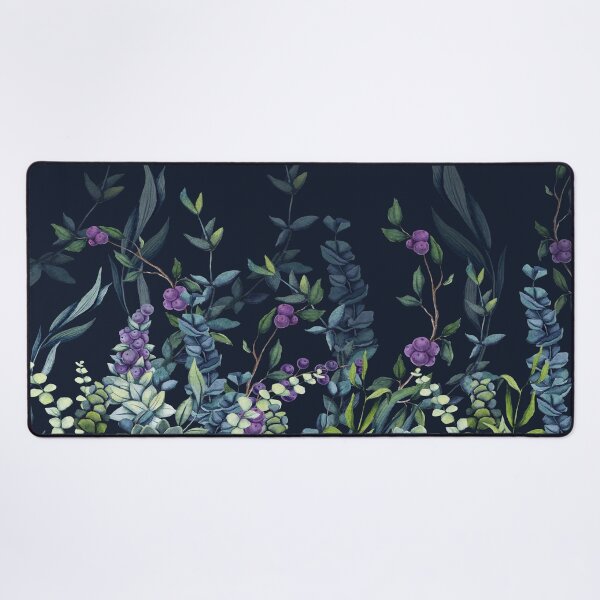 Midnight Eucalyptus Garden Desk Mat