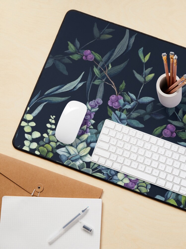 Alternate view of Midnight Eucalyptus Garden Mouse Pad