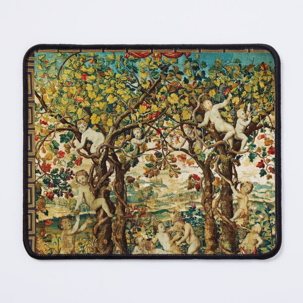 Item preview, PUTTI IN VINYARD GRAPE HARVEST ,Grapes and Grape Vines Antique Floral Tapestry designed and sold by BulganLumini.