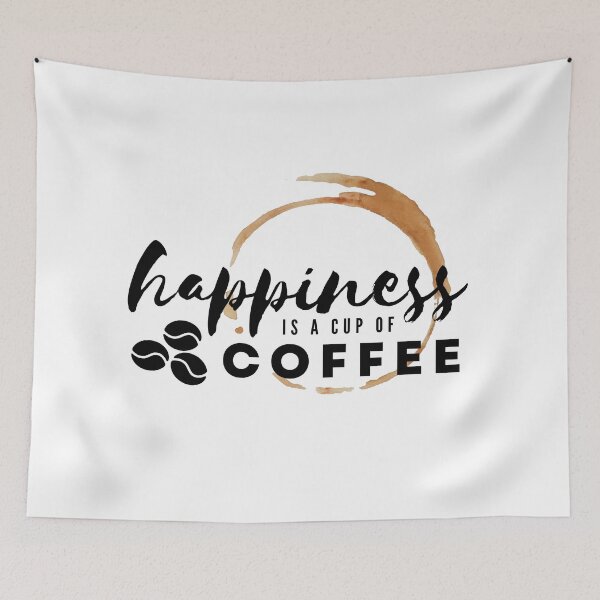 Item preview, Happiness is a cup of coffee designed and sold by The Agreeable Raven.