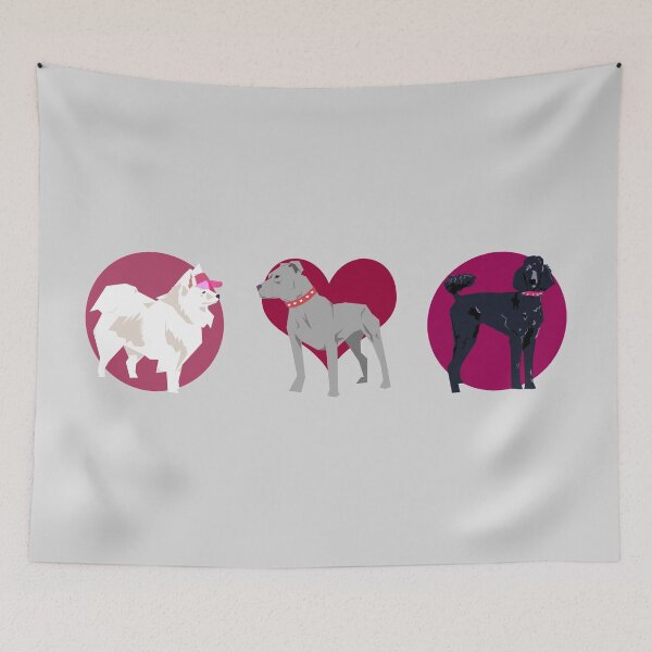Item preview, Red Dog Trio (Pomeranian, Pitbull, Poodle) designed and sold by HyraStella.