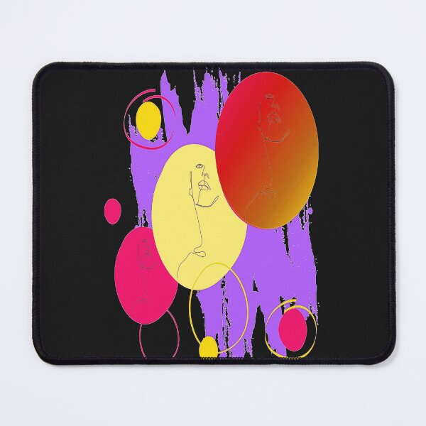 Item preview, Abstract Faces Colorful Circles abstract art design, linear design, nr 4, Pscychedelic Arte Abstraco designed and sold by Adri Barnard.