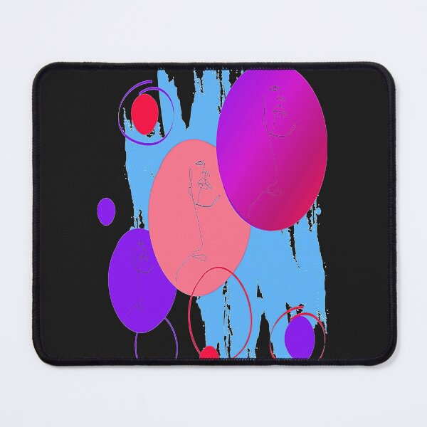 Item preview,  Abstract Faces,Colorful Circles abstract art design,  linear design, nr 2,  Pscychedelic Arte Abstraco designed and sold by Adri Barnard.