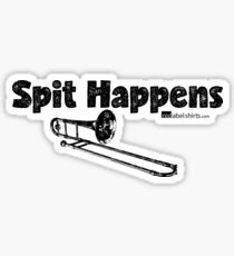 Spit Happens - Trombone (Black Lettering) Sticker