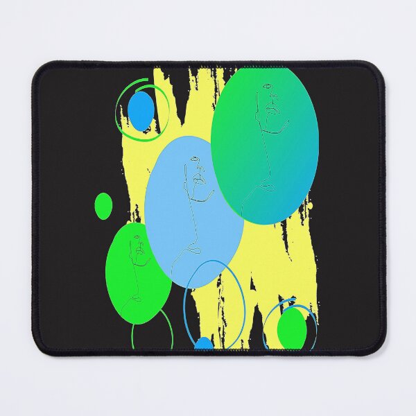 Item preview, Abstract Faces Colorful Circles Abstract art design, linear design, Pscychedelic Arte Abstraco designed and sold by Adri Barnard.