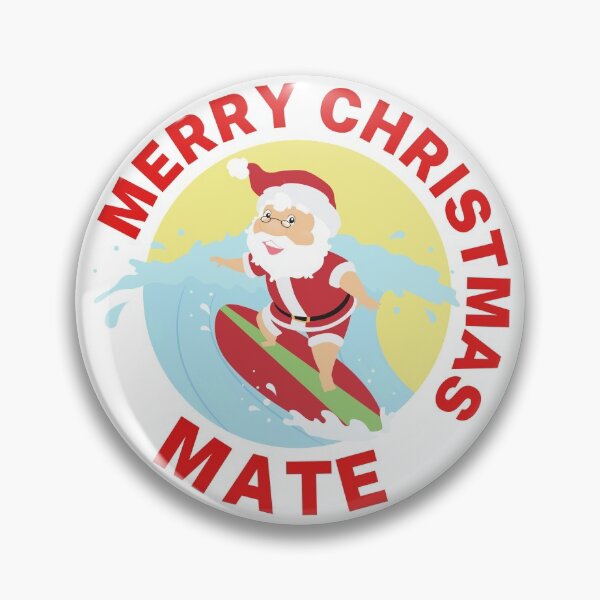Item preview, Merry Christmas Mate | Aussie Xmas | Santa Surfing | Red/ White designed and sold by Aussies-R-Us.