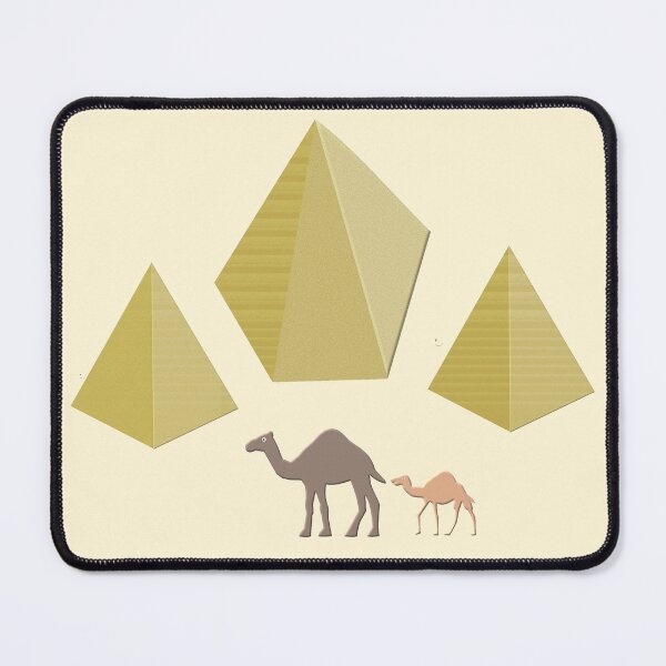 Item preview, Egyptian Camel Mother and Baby with Pyramids Digital Art designed and sold by naturegallery.