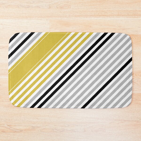 Item preview, Diagonal, mustard yellow, grey, black and white stripes designed and sold by Svitac.