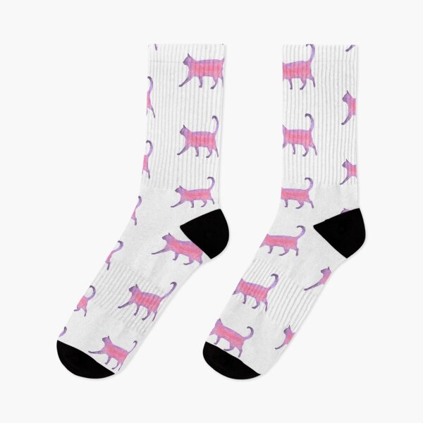 Item preview, Pink and purple watercolor cat digital painting  designed and sold by Sheletor.