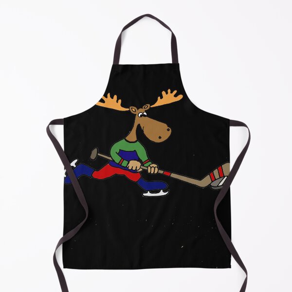 Item preview, Funny Moose Playing Ice Hockey Cartoon designed and sold by Nature's Fancy.