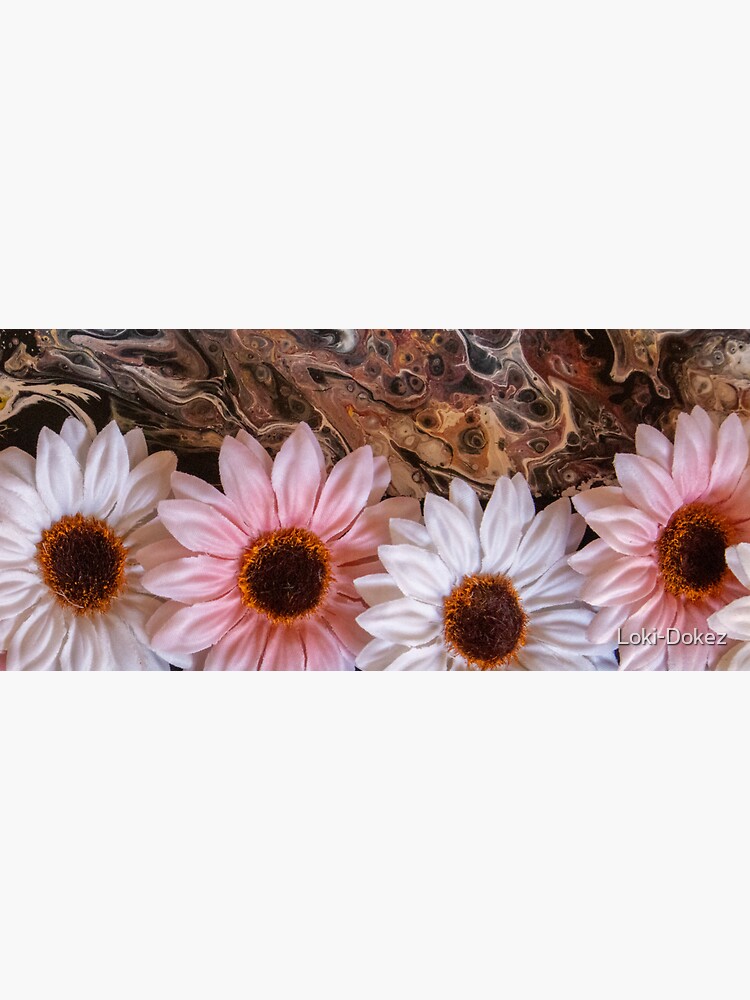 "Pink & White Faux Daisy's" Sticker for Sale by LokiDokez Redbubble