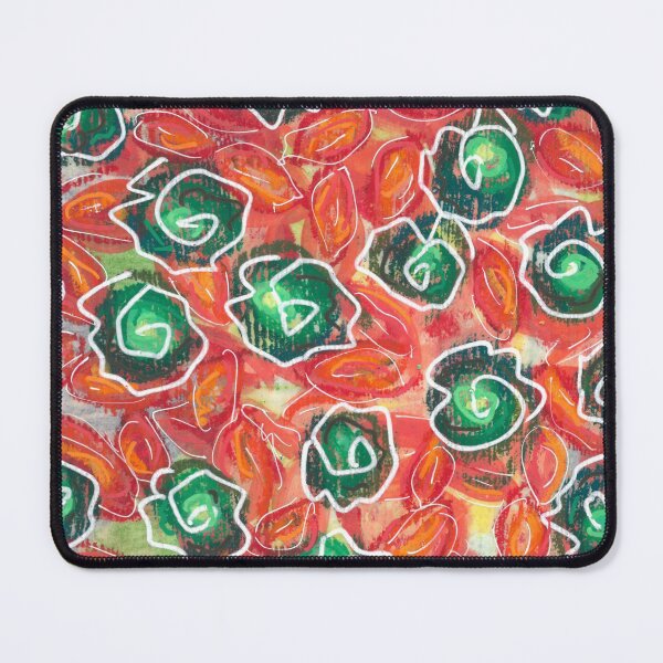 Item preview, Green Flowers with Red Leaves designed and sold by Sarah Aubry.