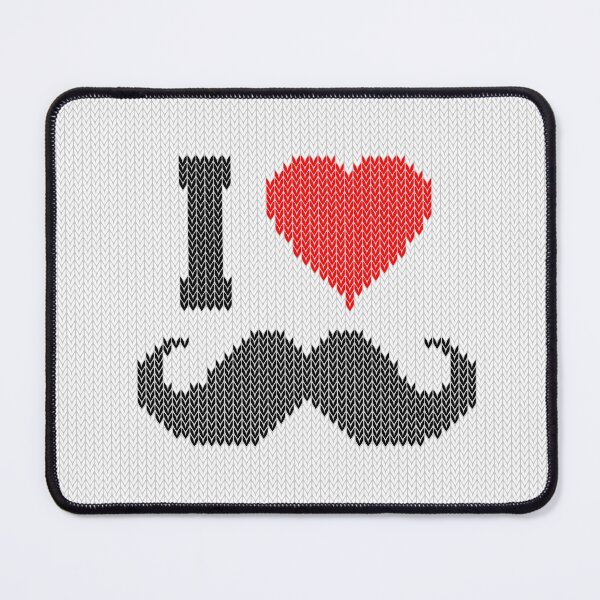 Item preview, I Love Mustache in Knitting Motif Style designed and sold by Garaga.