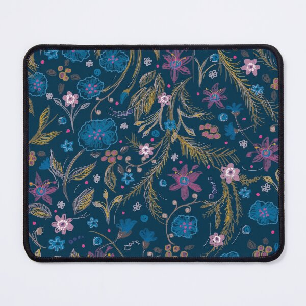 Item preview, Flower garden on blue designed and sold by korasi.