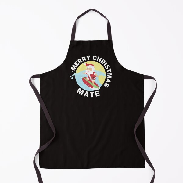 Item preview, Merry Christmas Mate | Aussie Xmas | Santa Surfing | White/ Black designed and sold by Aussies-R-Us.