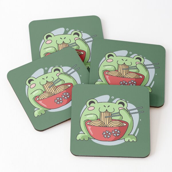Item preview, Cute Frog Eating Ramen Noodles designed and sold by SLAG-Creative.