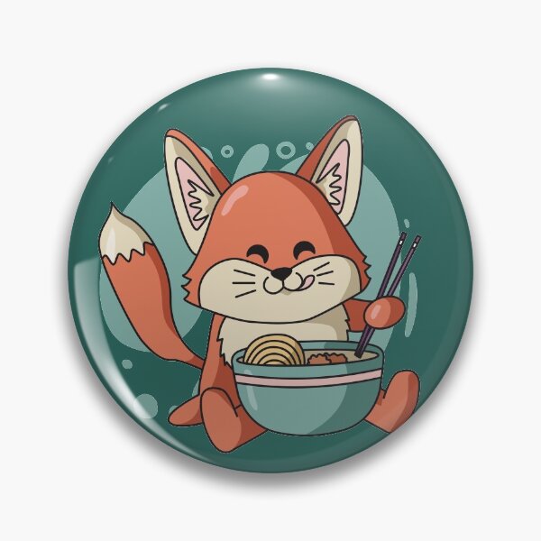Artikelvorschau, Cute Fox Eating Ramen Noodles entworfen und verkauft von SLAG-Creative.