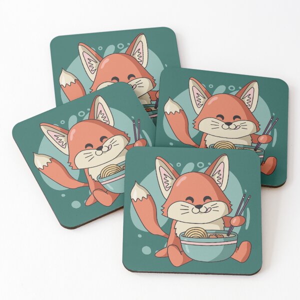 Item preview, Cute Fox Eating Ramen Noodles designed and sold by SLAG-Creative.