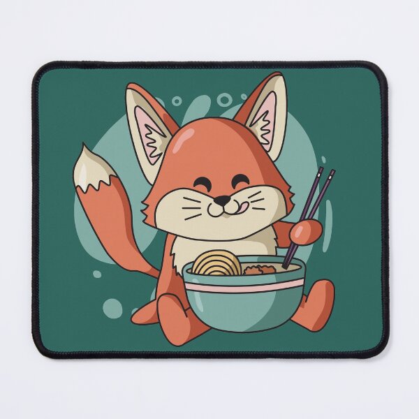 Item preview, Cute Fox Eating Ramen Noodles designed and sold by SLAG-Creative.